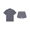 Playaluxe Men's Grey / Black Saint Tropez Cabana Set Snake In Grey/black