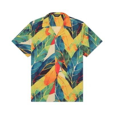 Playaluxe Men's Saint Tropez Cabana Shirt Tropical Yellow In Multi
