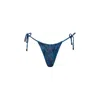 Playaluxe Women's Waikiki String Tie Bikini Bottom Blue Leaf In Black/blue