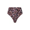Playaluxe Women's Brown / Black Palermo High Waist Bikini Bottom Leopard In Black/brown