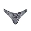 Playaluxe Women's Black / Grey Santorini Snake Seamless Cheeky Bikini Bottom