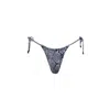 Playaluxe Women's Grey / Black Waikiki String Tie Bikini Bottom Snake In Black/grey