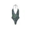 Playaluxe Women's Green Los Cabos Deep V One Piece Jungle In Green