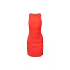 Playaluxe Women's Ibiza Ruched Mini Dress Red In Red