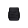Playaluxe Women's Rio Ruched Mini Skirt Black In Black