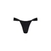 Playaluxe Women's Santorini Ruched Thong Bikini Bottom Black In Black