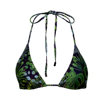 Playaluxe Women's Waikiki Triangle Bikini Top Green Palm