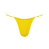 Playaluxe Women's Yellow / Orange Capri Yellow Ruched String Bikini Bottom