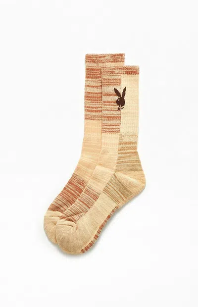 Playboy By Pacsun Men's Colorblock Crew Socks In Brown In Multi
