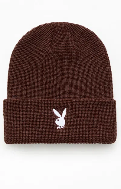 Playboy By Pacsun Men's Logo Beanie In Brown