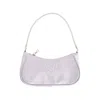 Playboy Nylon Handbag With Rhinestone Handle And Rhinestone Bunny In Purple