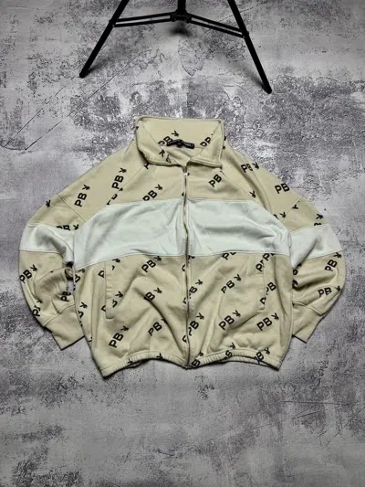 Pre-owned Playboy X Missguided Oversized Monogram Hoodie In White/cream