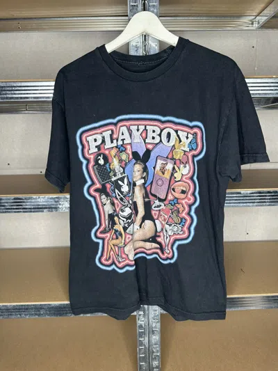 Pre-owned Playboy X Vintage Kate Moss Playboy Spellout Graphic T-shirt In Black