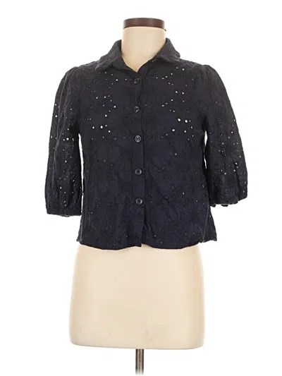 Pre-owned Playdress 3/4 Sleeve Button Down Shirt In Black