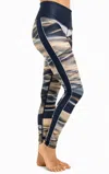 Playground Mid Rise Stretchy Leggings In Multi In Blue