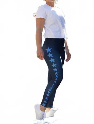 Playground Star Track High Rise Leggings In Navy Blue