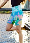 Playground Tie Dye Bike Short In Turquoise Blue