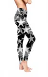 Playground Women's Superstition Printed Legging In Charcoal/lt Grey Stars In Black