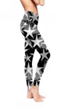 Playground Women's Superstition Printed Legging In Charcoal/lt Grey Stars In Gray