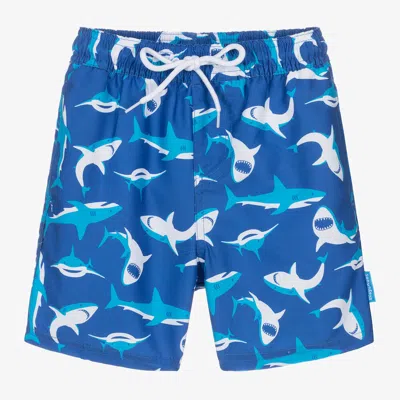 Playshoes Kids' Boys Blue Sharks Swim Shorts (upf50+)