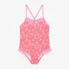 PLAYSHOES GIRLS PINK FLORAL SWIMSUIT (UPF40+)