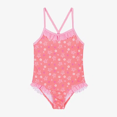 Playshoes Kids' Girls Pink Floral Swimsuit (upf40+)