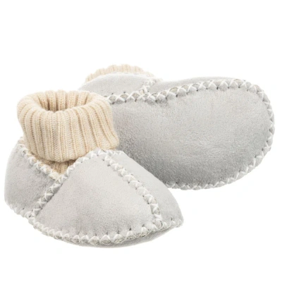 Playshoes Babies' Grey Wool-lined Slippers