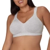 Playtex 18 Hour Cotton Stretch Ultimate Lift & Support Wireless Full Coverage Bra Us474c In Gray