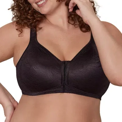 Playtex 18 Hour Posture Boost Front Close Wireless Full Coverage Bra E525 In Black