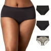 Playtex 3-pack Microfiber Full Coverage Hipster Underwear Us1001 In Black