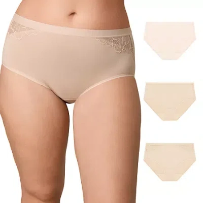 Playtex 3-pack Microfiber Full Coverage Hipster Underwear Us1001 In Neutral