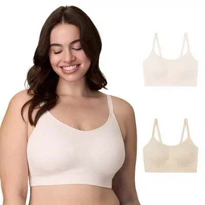 Playtex Womens Multi-pack Medium Support 2-pc. Wireless Bralette Us4752 In Neutral