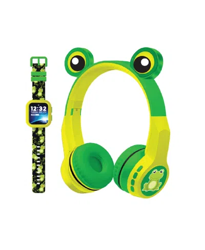 Playzoom Kids' V3 Boys Black And Yellow Silicone Smartwatch 42mm Gift Set In Yellow,black