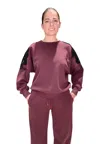 Please Crewneck Sweatshirt With Sequins Woman  In Burgundy