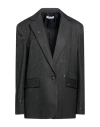 Please N8 Woman Blazer Grey Size M Polyester, Viscose, Elastane In Black