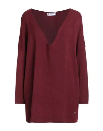 Please N8 Woman Sweater Burgundy Size Onesize Viscose, Polyester, Polyamide