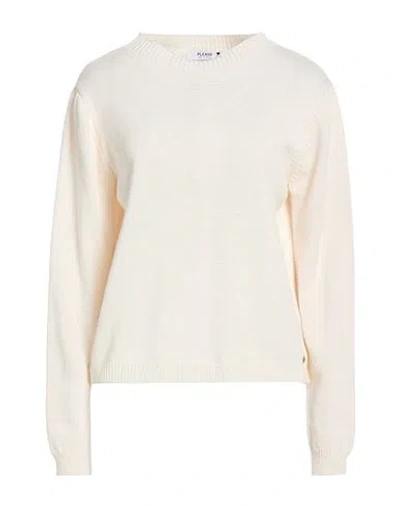 Please N8 Woman Sweater Cream Size Onesize Polyacrylic, Cotton, Polyester In Neutral