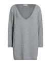 Please N8 Woman Sweater Grey Size Onesize Viscose, Polyester, Polyamide In Gray