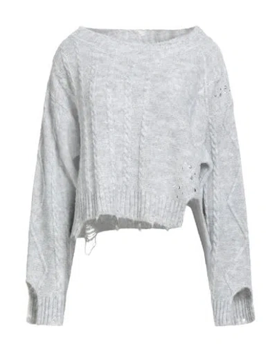 Please N8 Woman Sweater Light Grey Size Onesize Acrylic, Polyamide, Wool, Viscose In Gray