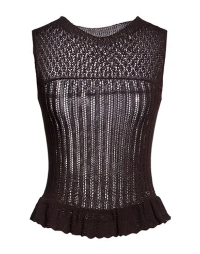 Please N8 Woman Top Dark Brown Size Onesize Viscose, Polyamide