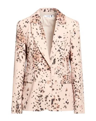 Please Woman Blazer Beige Size S Polyester, Elastane In Neutral