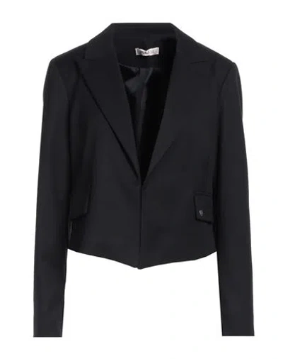 Please Woman Blazer Black Size L Polyester, Viscose, Elastane