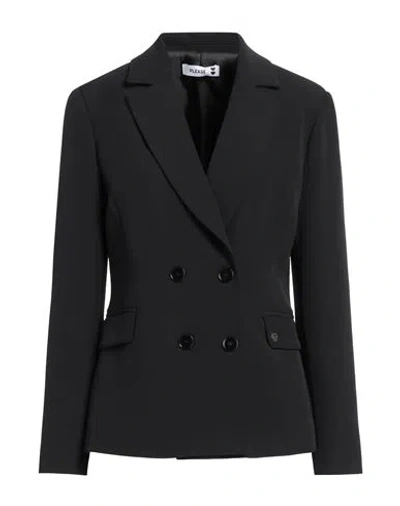 Please Woman Blazer Black Size L Polyester, Elastane