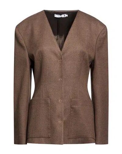 Please Woman Blazer Dark Brown Size Xs Polyester, Viscose, Elastane