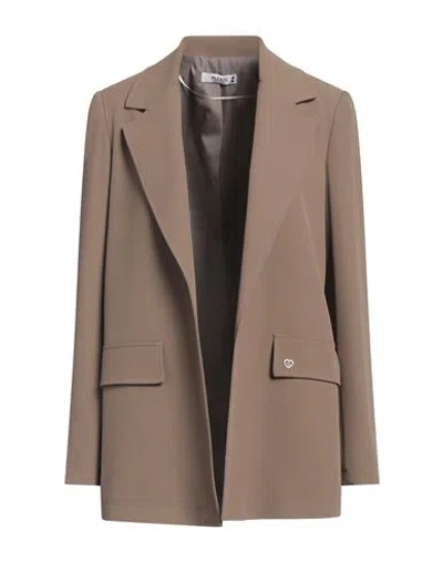 Please Woman Blazer Light Brown Size L Polyester, Elastane In Beige