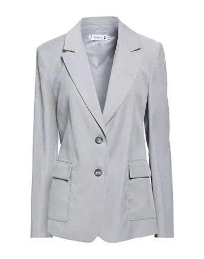 Please Woman Blazer Light Grey Size L Viscose, Polyester In Gray