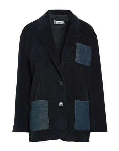 Please Woman Blazer Midnight Blue Size S Cotton, Elastane