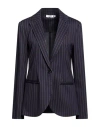 Please Woman Blazer Midnight Blue Size S Viscose, Polyamide, Polyester, Elastane In Blue