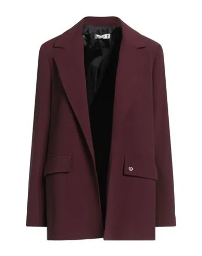 Please Woman Blazer Plum Size L Polyester, Elastane In Purple