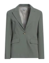 Please Woman Blazer Sage Green Size Xl Polyamide, Elastane In Sage Green